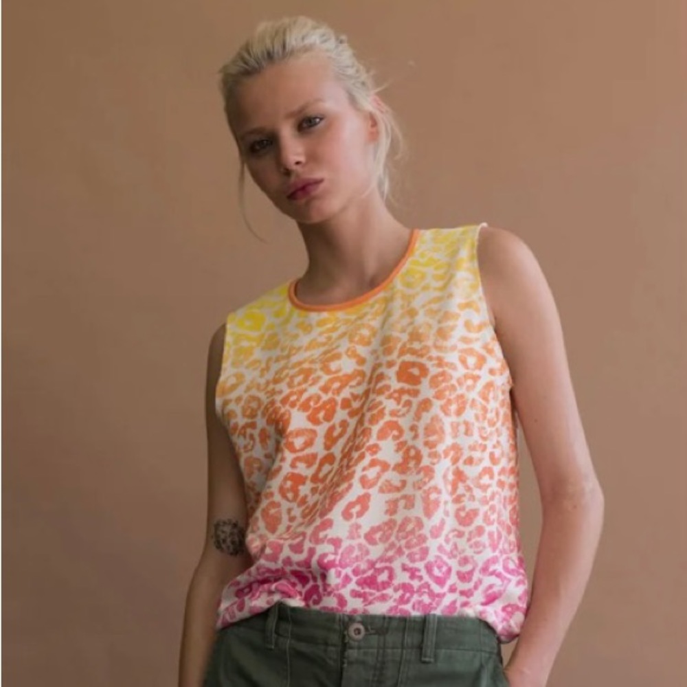 Ombré leopard tank